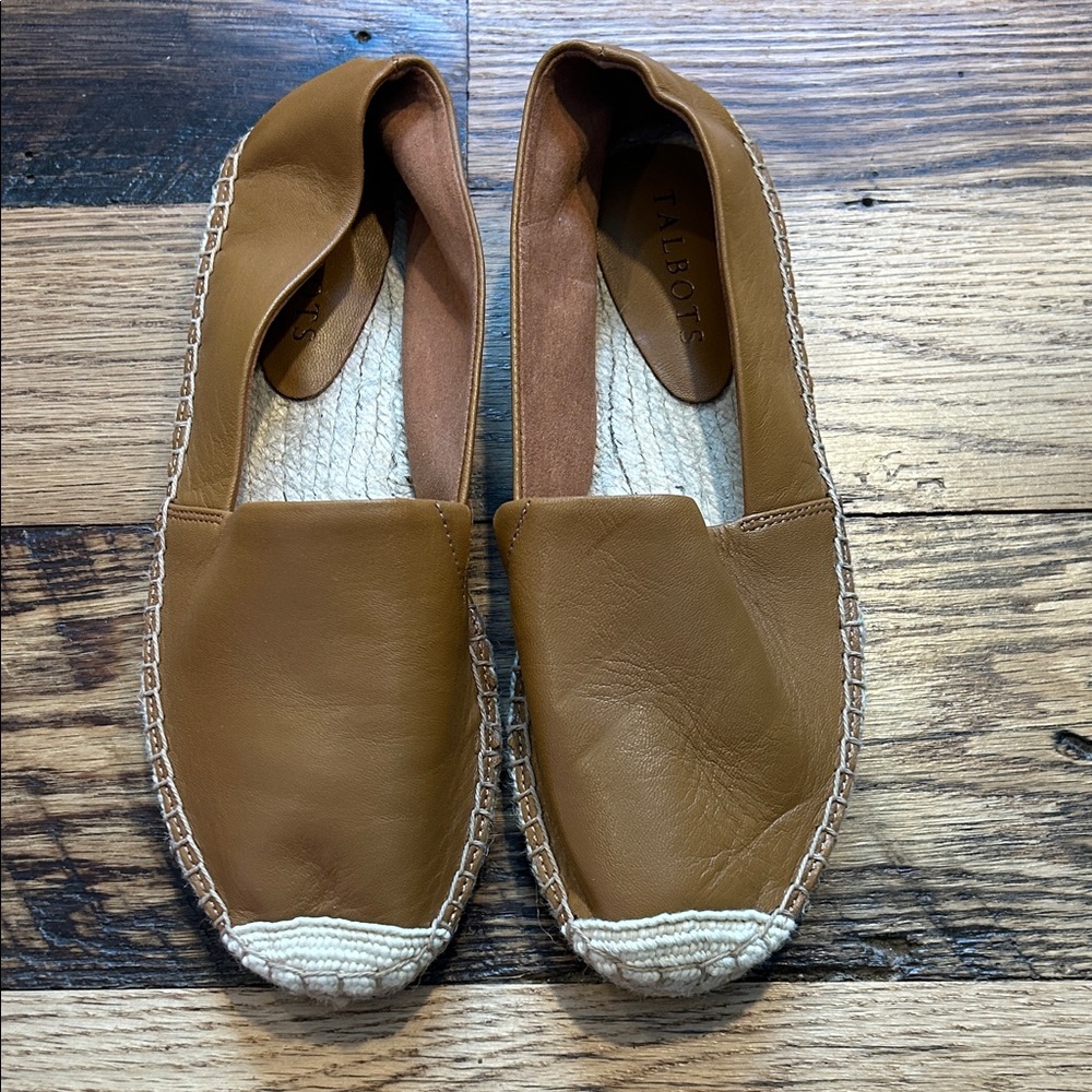 Talbots Women's Brown Leather Espadrilles NWOT 6.5